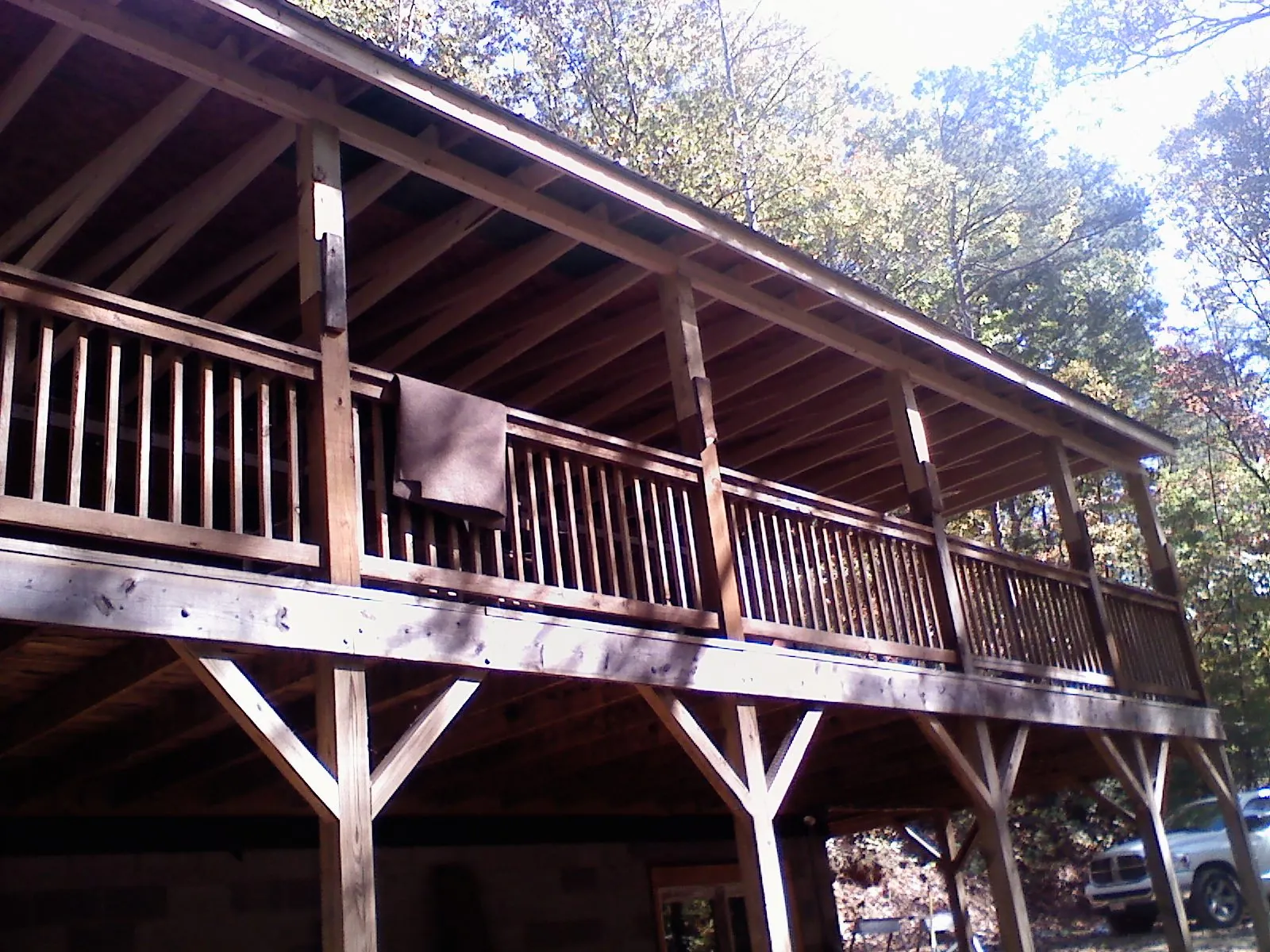 Timber framing under a new elevated porch and deck — Roof Leak Repair in Culver City by Roofing Brothers